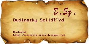 Dudinszky Szilárd névjegykártya